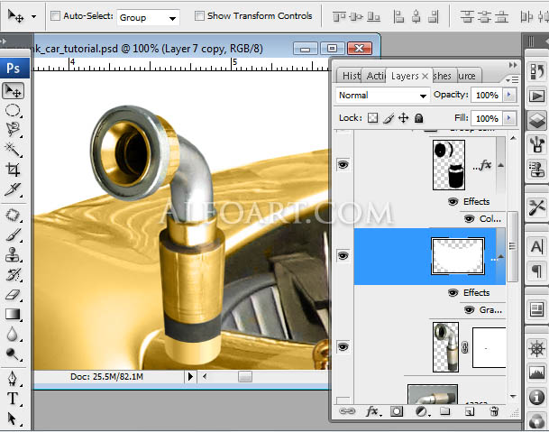 steampunk golden car digital illustration